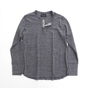 Wings + Horns Mens Thermal Henley Shirt Gray Long Sleeve Cotton XXL